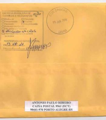 envelope remetente